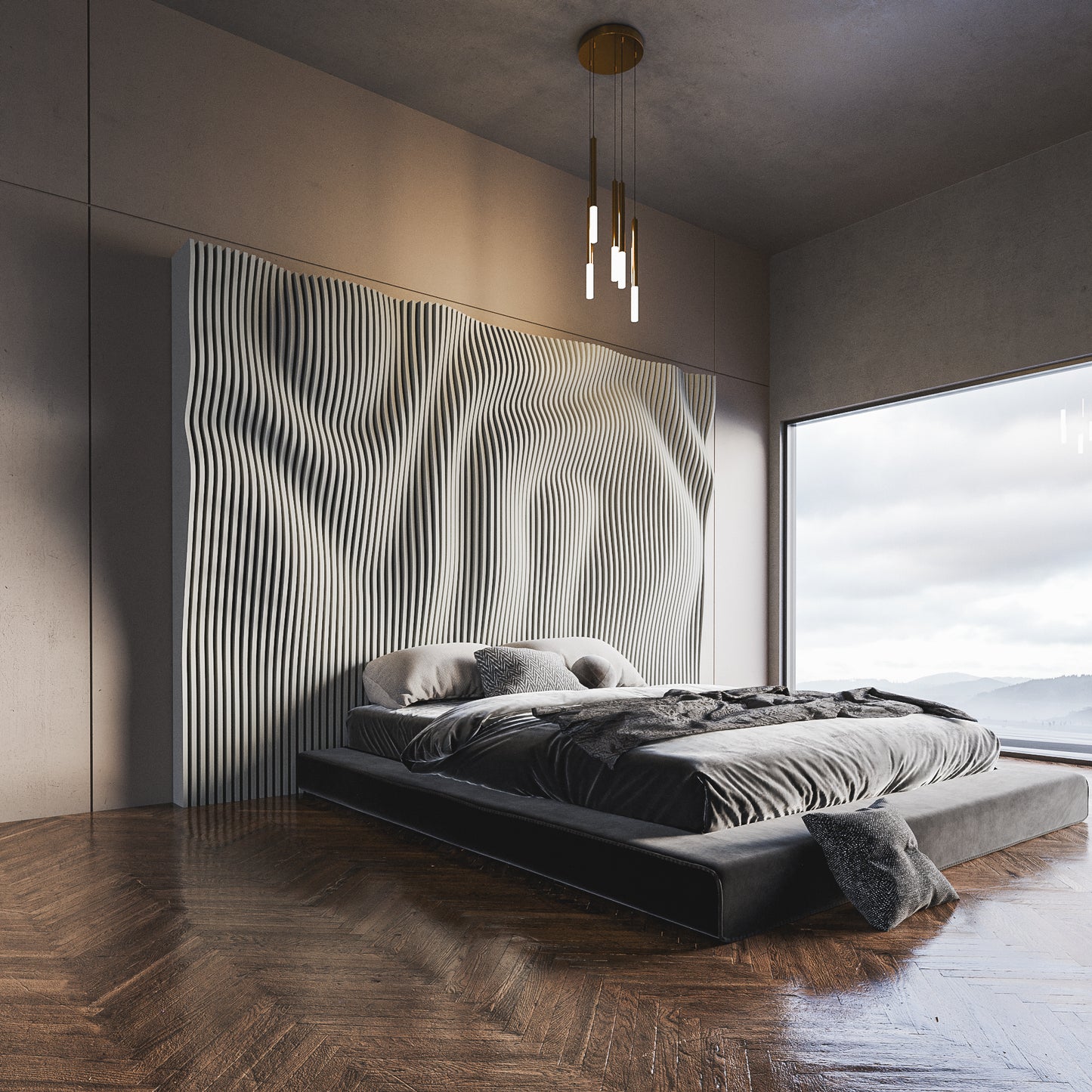 Parametric Wavy 3D Headboard Wall Art "Lucid" - The French Refinery