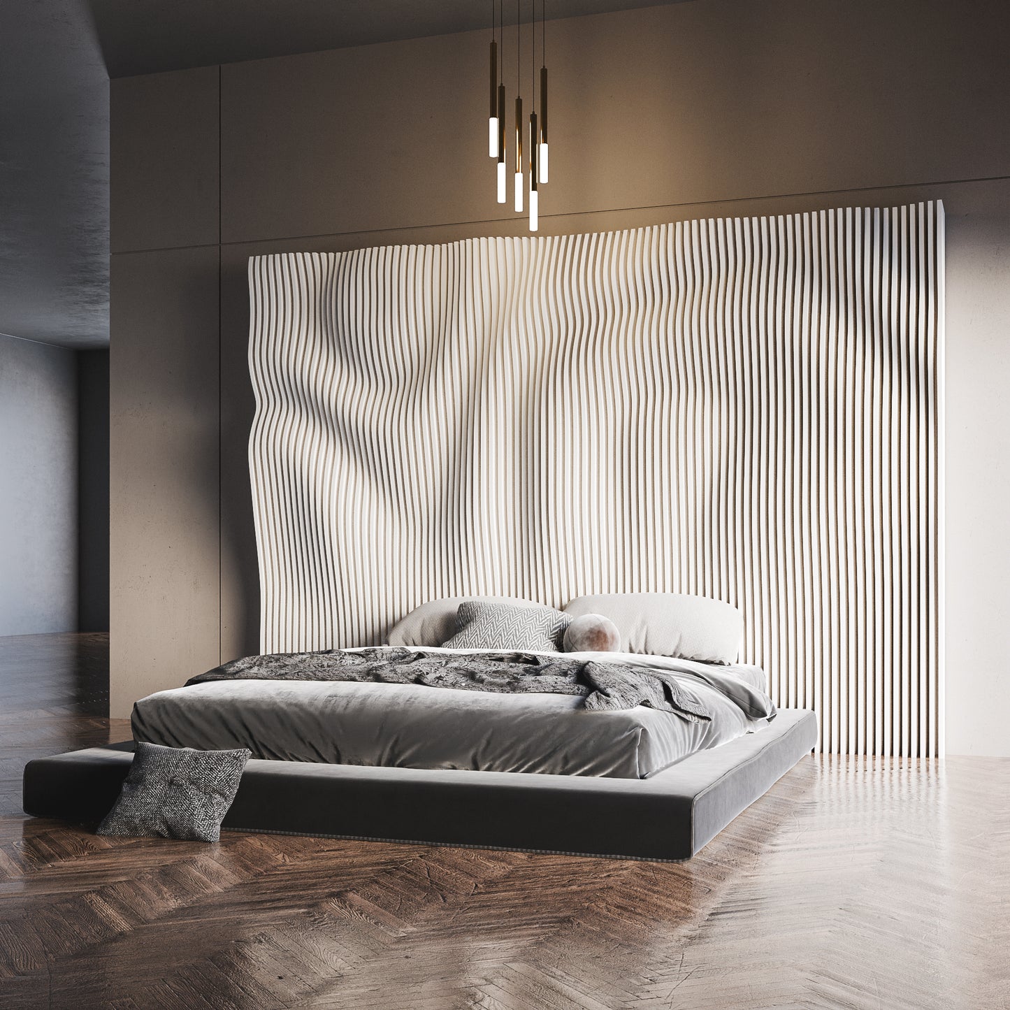 Parametric Wavy 3D Headboard Wall Art "Lucid" - The French Refinery