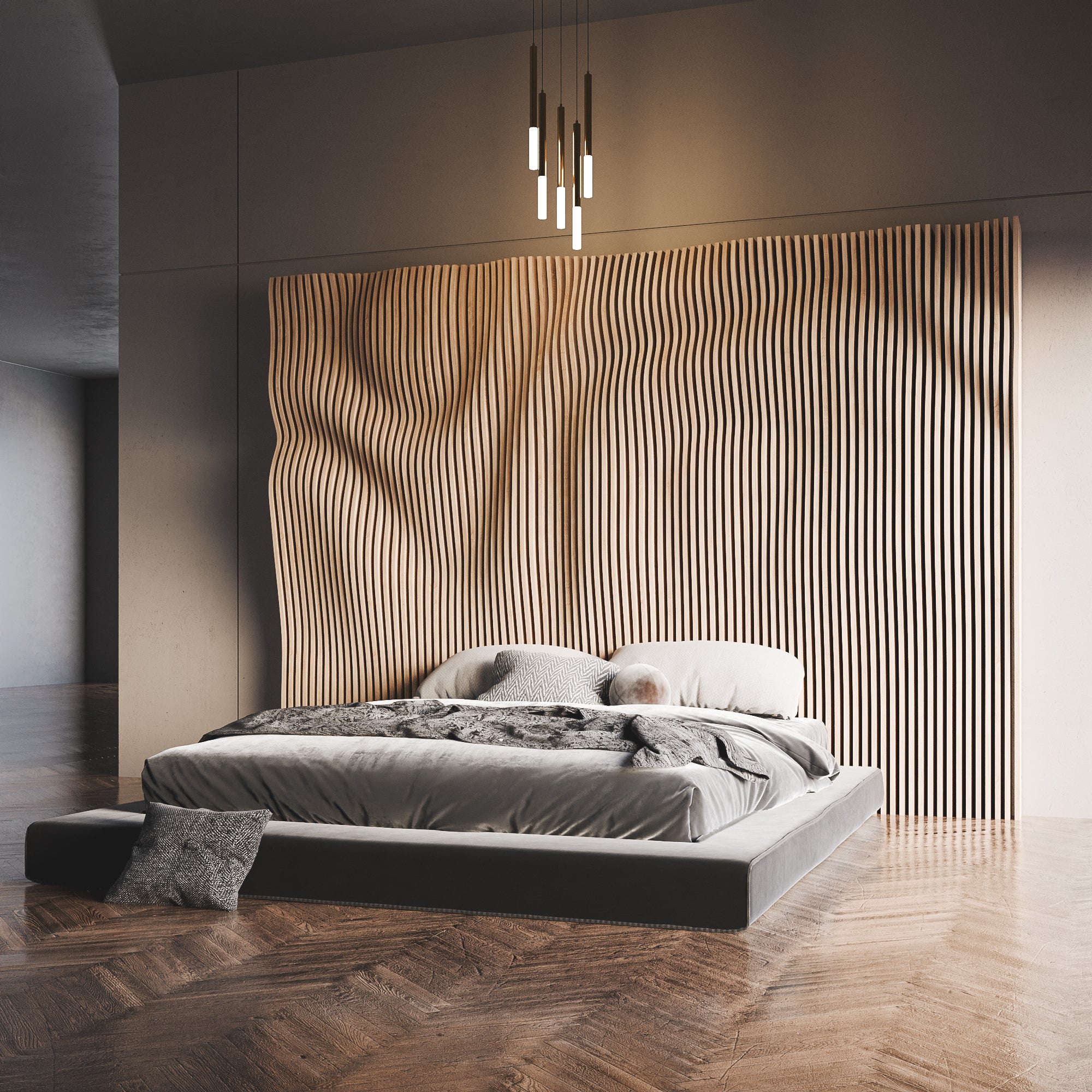Parametric Wavy 3D Headboard Wall Art "Lucid" - The French Refinery