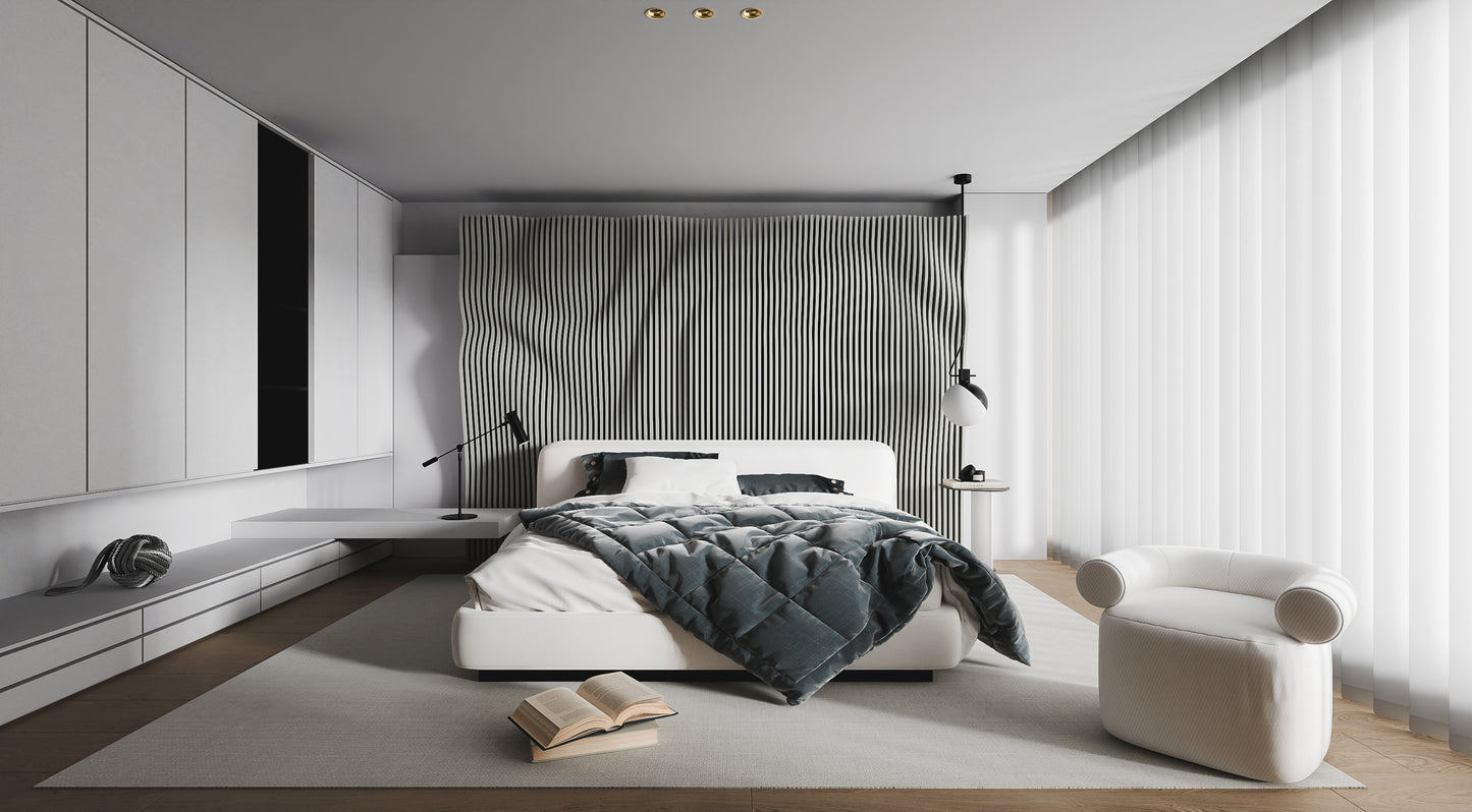 Parametric Wavy 3D Headboard Wall Art "Lucid" - The French Refinery