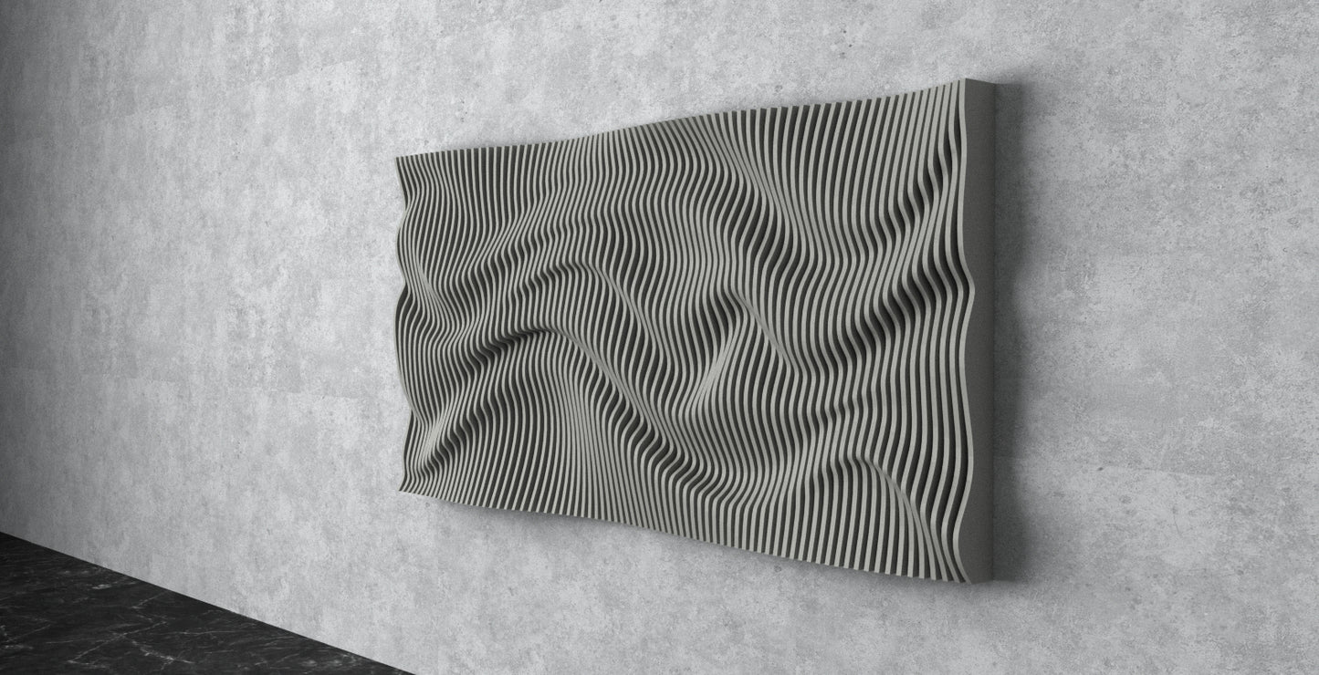 Parametric Wavy 3D Wall Art Panel "Tidal Rhythm" - The French Refinery