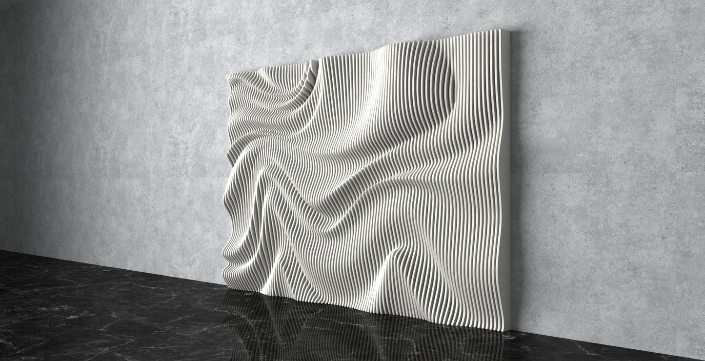 Parametric Wavy 3D Wall Art Backdrop "Silk Sea" - The French Refinery